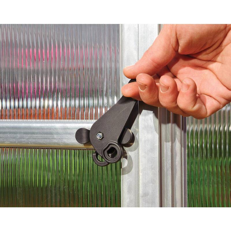 Canopia by Palram - Serre de jardin polycarbonate aluminium brut 5,7 m² Mythos avec embase - Canopia by Palram - Image 13