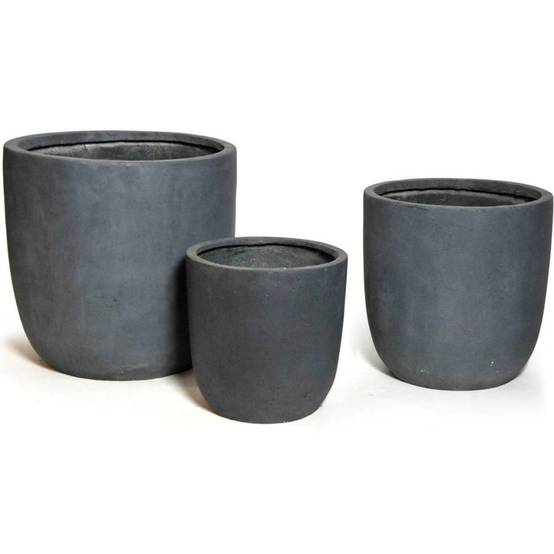 Pot Fleur Fibre Terre Gris Foncé – MEGA CERAMICS - Image 3