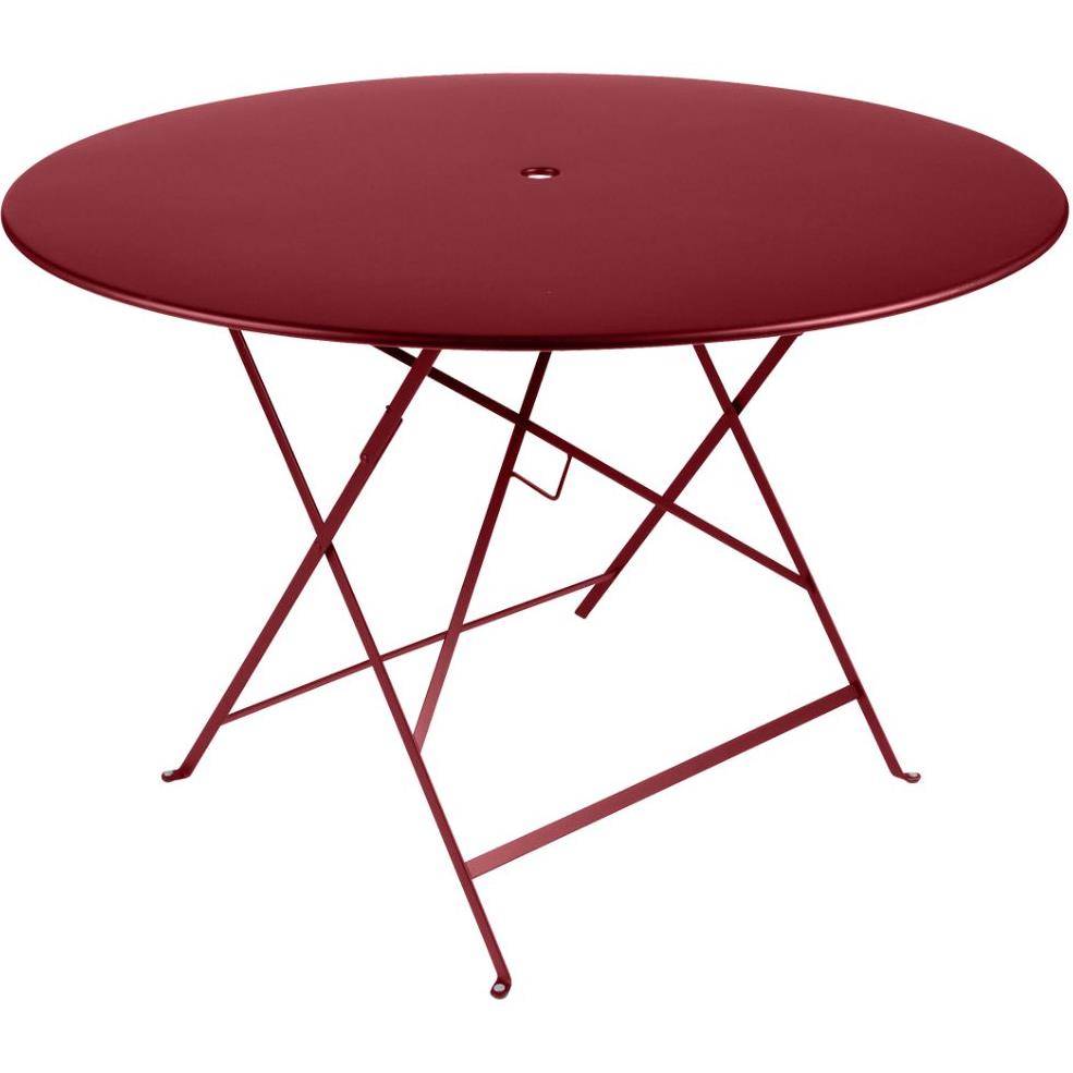 Fermob - Table de jardin ronde pliante acier piment 6 personnes Bistro FERMOB