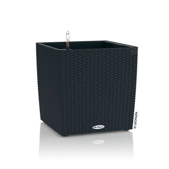 Pot Cube Cottage Résine Noir Graphite – LECHUZA - Image 4