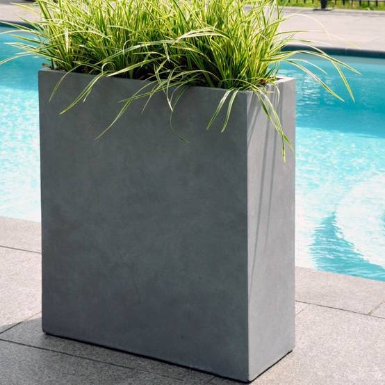 Jardinière Fibre Terre Gris – MEGA CERAMICS - Image 1