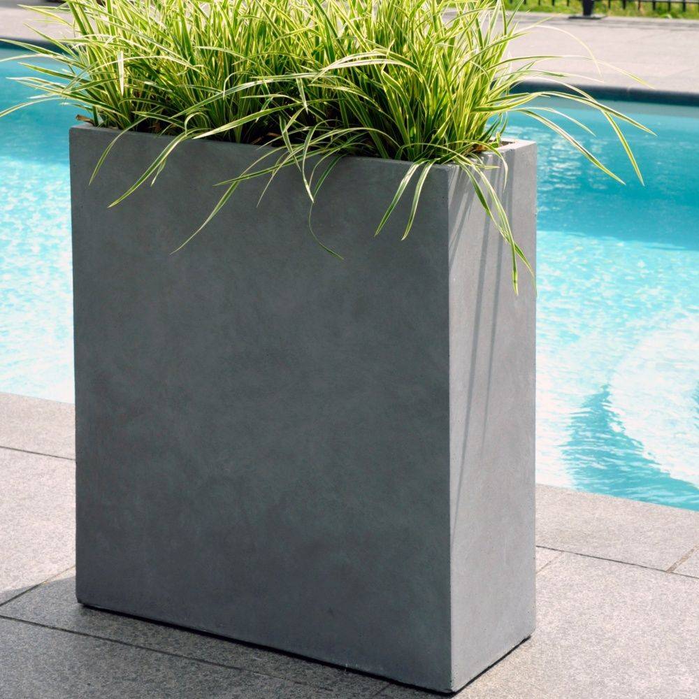 Jardinière Fibre Terre Gris – MEGA CERAMICS - Image 1