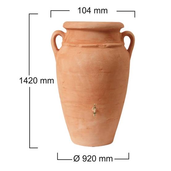 Garantia - Récupérateur d'eau de pluie 600L robinet inclus amphore terracotta - GARANTIA - Image 10