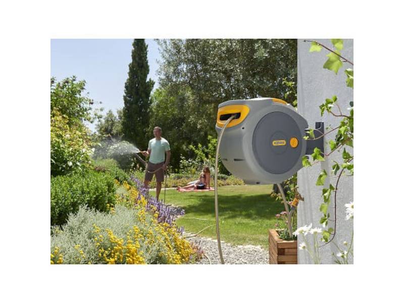 Hozelock - Dévidoir Mural Enroulement Automatique Plastique Gris-Jaune 20 m - HOZELOCK - Image 9