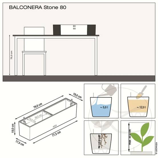 Jardinière Lechuza Balconera L80 H19 cm - Image 5