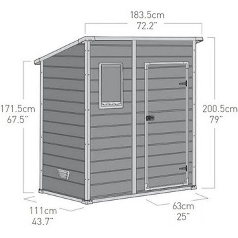 Abri de jardin résine gris monopente plancher 1,6m² Premium KETER - Image 5