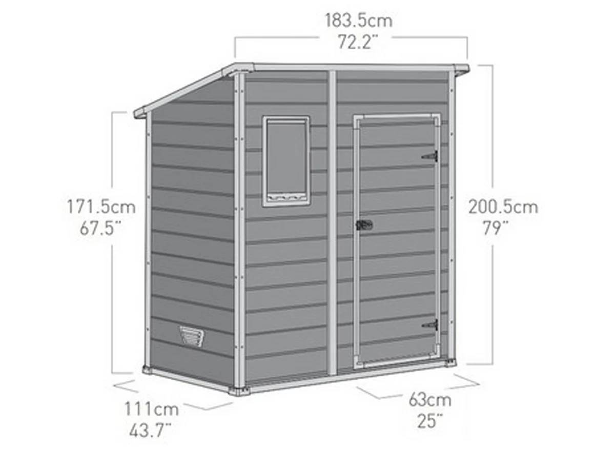 Abri de jardin résine gris monopente plancher 1,6m² Premium KETER - Image 13