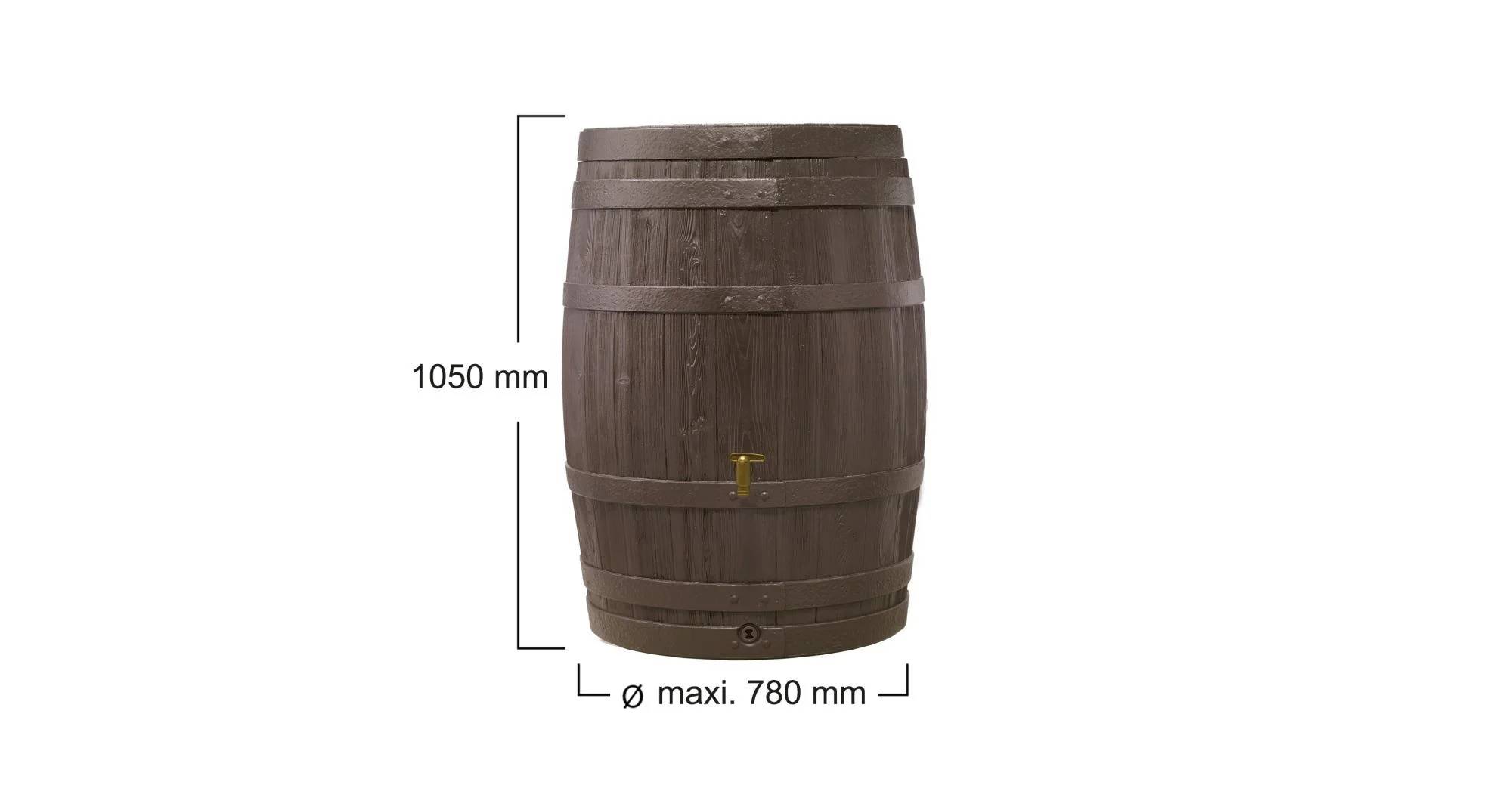 Garantia - Récupérateur d'eau de pluie 400L robinet et collecteur inclus imitation tonneau marron - GARANTIA - Image 9