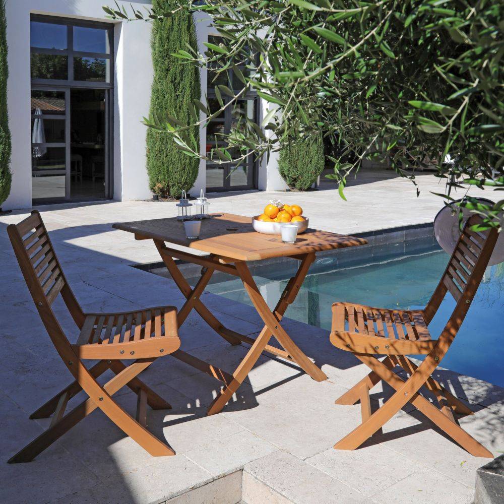 Chaise Pliante Eucalyptus Naturel - PROLOISIRS - Image 1