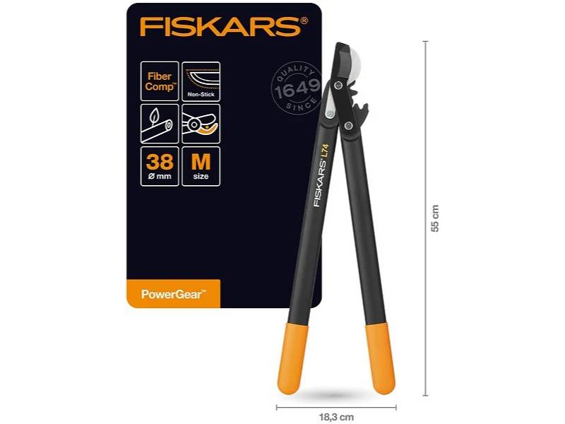 Coupe-branches FISKARS PowerGear L74 M à crémaillère et à crochet