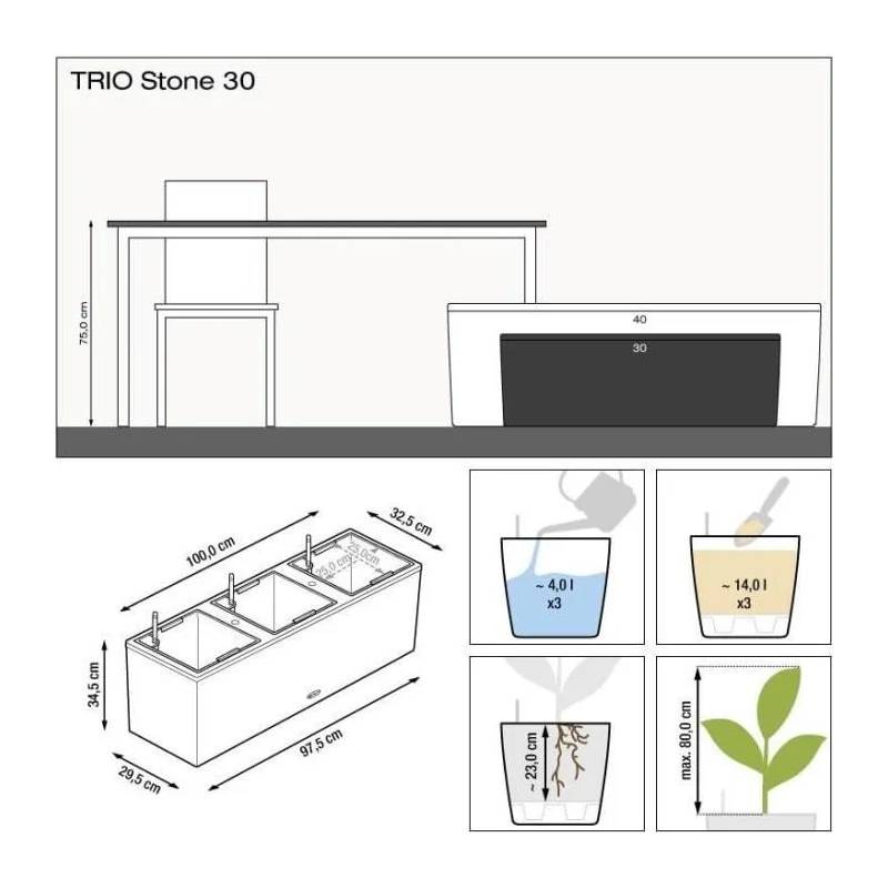 Jardinière TRIO Stone 30 ALL-IN-ONE LECHUZA - Image 9