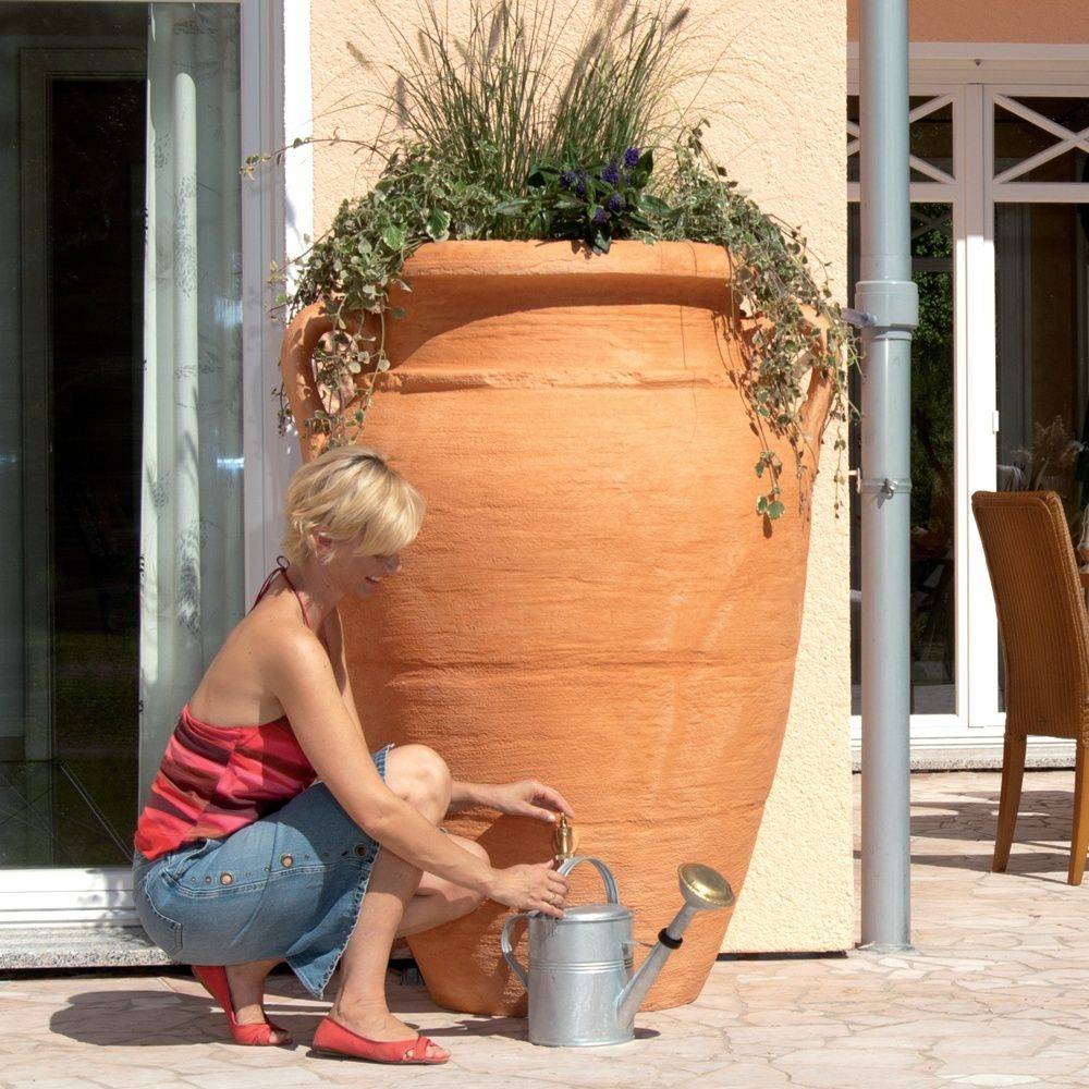 Garantia - Récupérateur d'eau de pluie 360L robinet et collecteur inclus sable Amphore Antik - GARANTIA