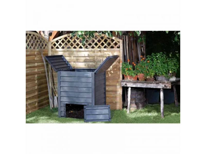 Composteur GARANTIA Thermo-Wood 600L marron + grille de fond - Image 24