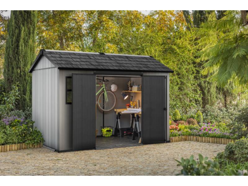 Keter - Abri de jardin résine anthracite avec plancher 8m² Ep.20mm Brossium - Keter - Image 1