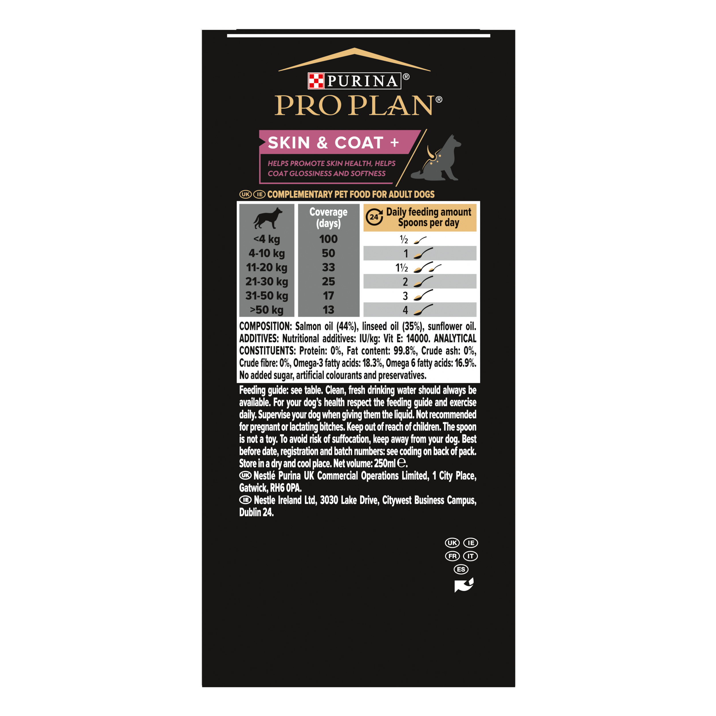 Purina Pro Plan - PRO PLAN Skin & Coat+ Chien Aliment complémentaire 250ml - Image 5