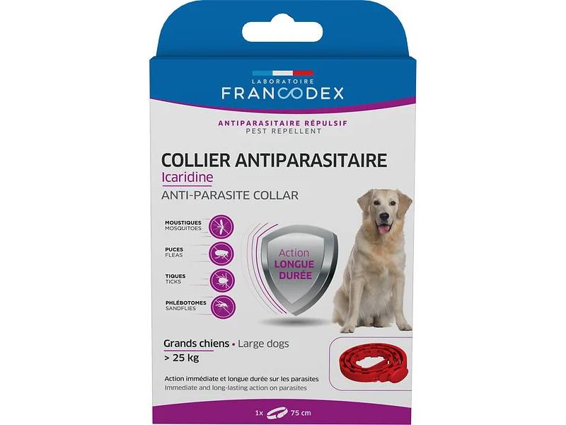 Collier grand chien icaridine rouge – FRANCODEX - Image 4