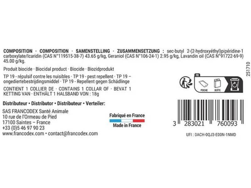 Collier antiparasitaire icaridine rouge FRANCODEX - Image 4