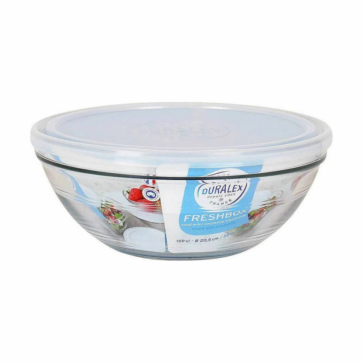Boîte à repas en verre ronde 1,6 L avec couvercle – Duralex® Freshbox