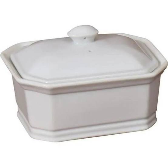 Terrine rectangulaire porcelaine blanc L.17.5 cm l.12.5 cm H.7.5 cm modèle n.4 - Girard - Image 1