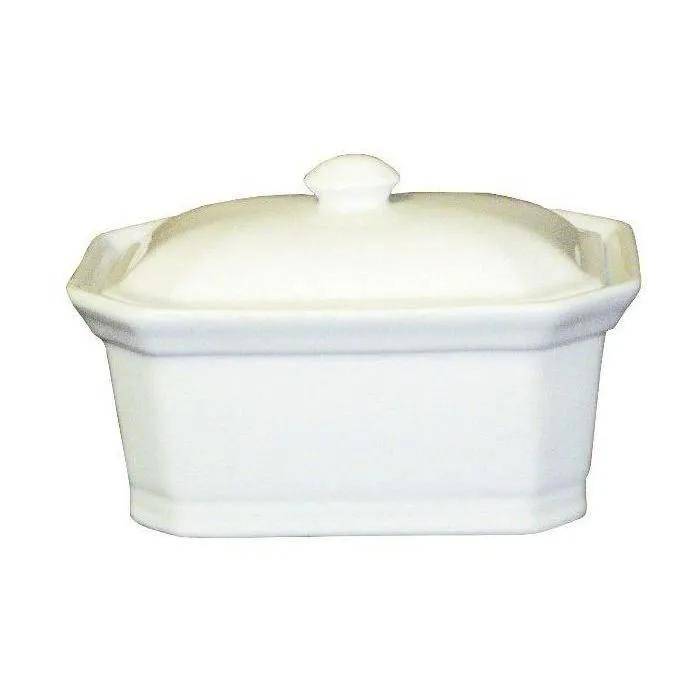 Terrine rectangulaire porcelaine blanc L.17.5 cm l.12.5 cm H.7.5 cm modèle n.4 - Girard - Image 2