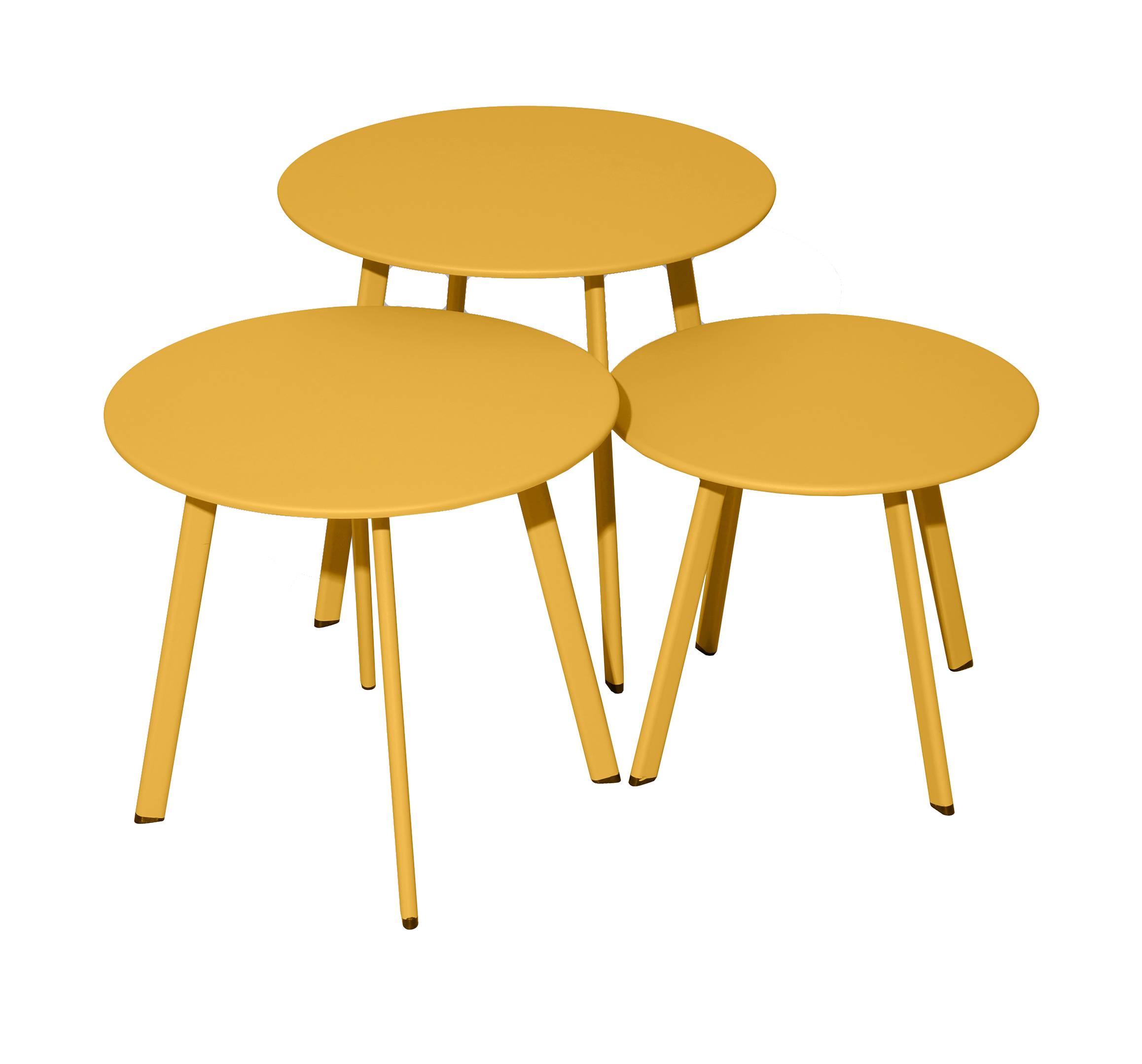 Pro Loisirs - Lot de 3 tables de jardin acier miel Massai Proloisirs