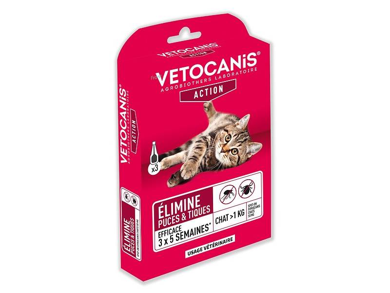 Spot on antiparasitaire Chat 50 mg x3 – VETOCANIS