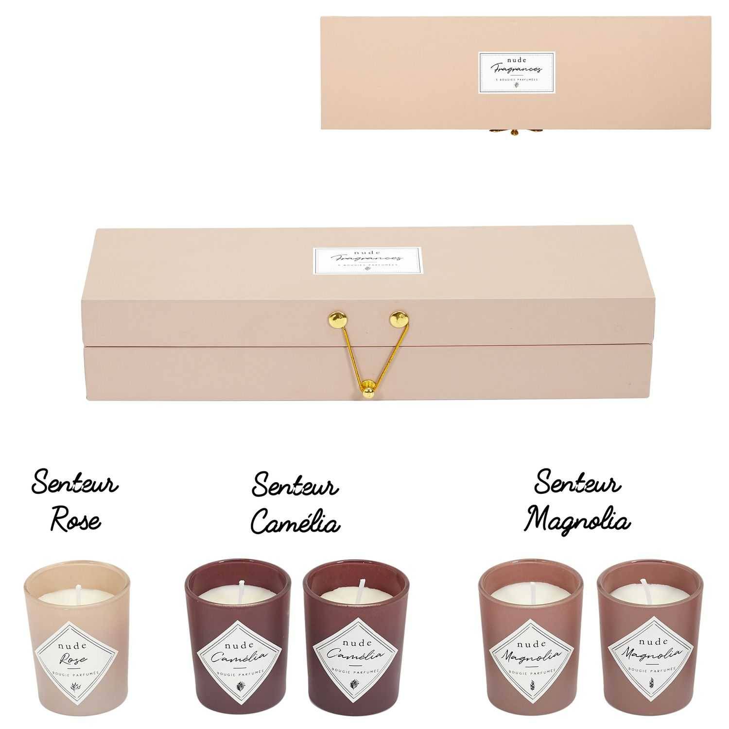 The Home Deco Factory - Coffret 5 Bougies Parfumées Nude - THE HOME DECO FACTORY - Image 1
