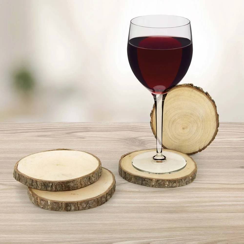 Set de dessous de verre bois marron Ø 11 cm H 1,30 cm - THE HOME DECO FACTORY - Image 5