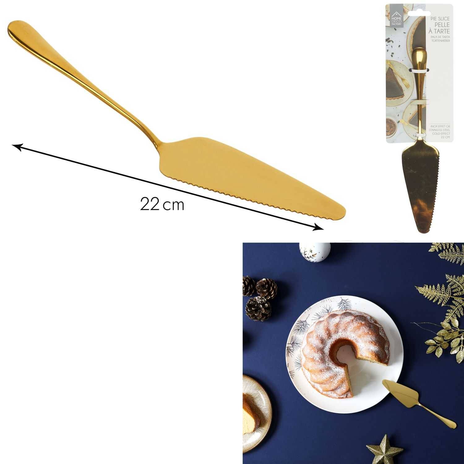 Pelle à tarte Acier inoxydable Doré L 22,50 cm THE HOME DECO FACTORY - Image 1