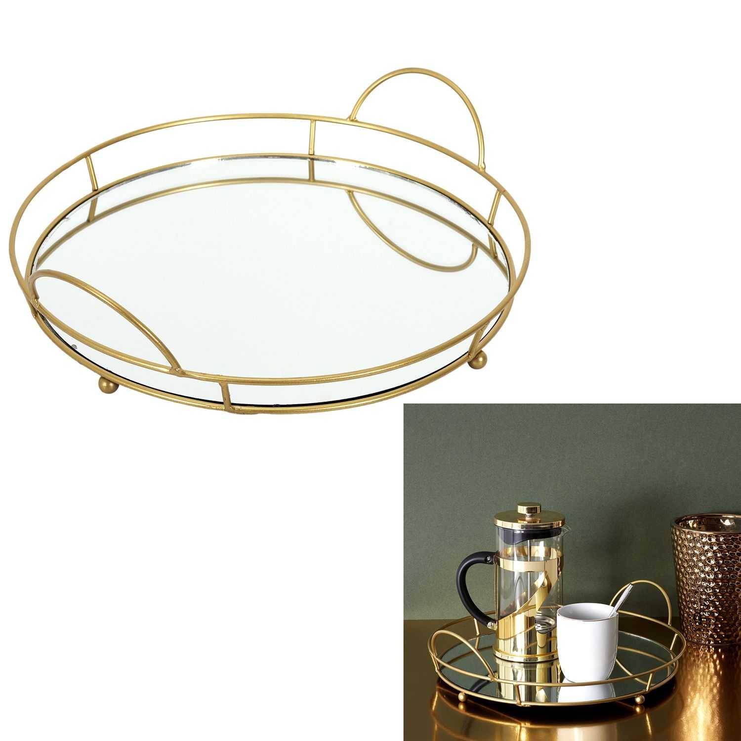 Plateau de présentation Fer Verre 34 cm – THE HOME DECO FACTORY - Image 1