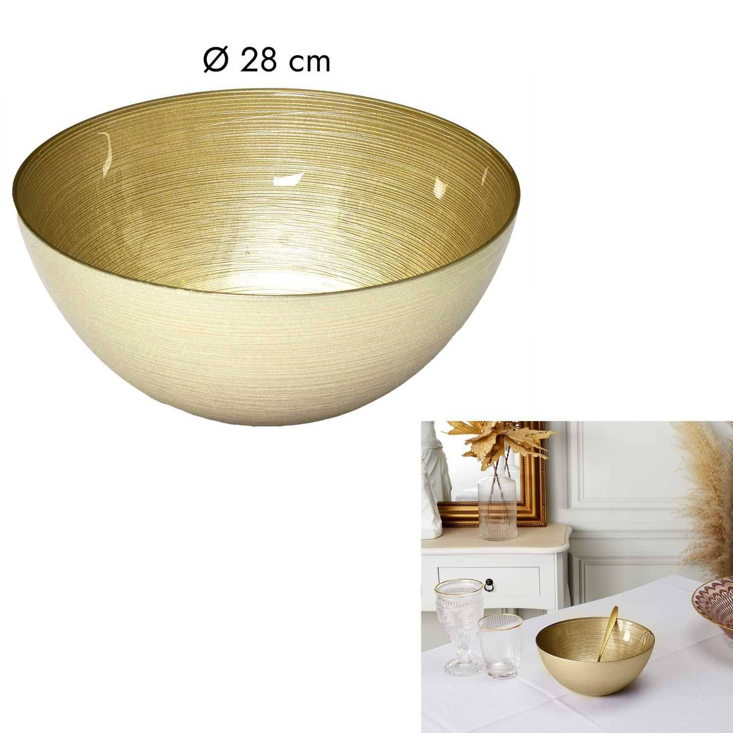 Saladier Verre Doré Ø 28 cm H 10 cm – LINES