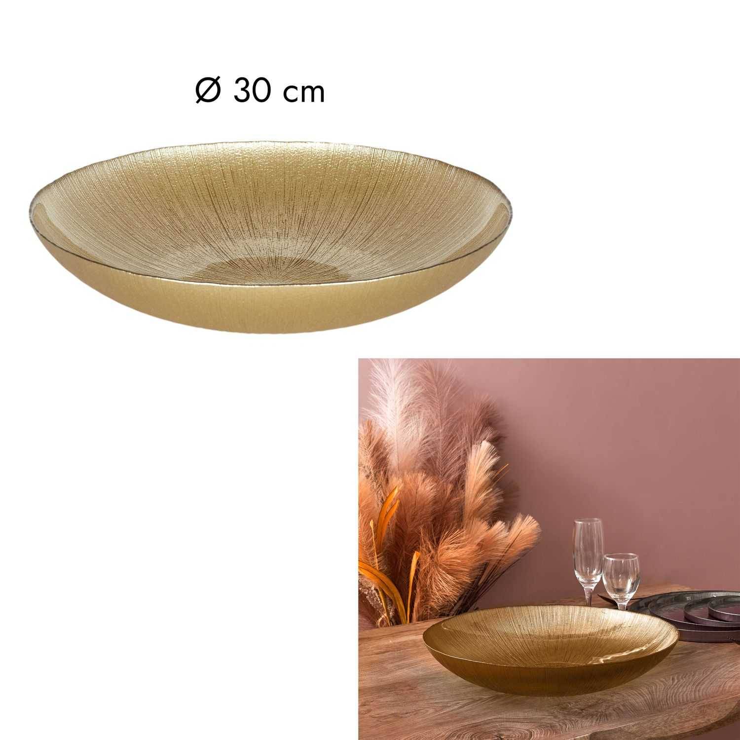 Saladier Verre Doré Ø 30 cm H 5 cm - LINES