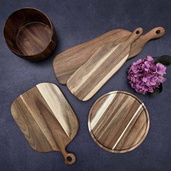 Planche de présentation Bois d'acacia L 50 cm l 15 cm H 1,5 cm – THE HOME DECO FACTORY - Image 2