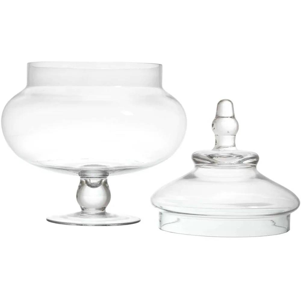 Bonbonnière sur pied verre transparent Ø 20,50 cm H 30 cm – THE HOME DECO FACTORY - Image 5