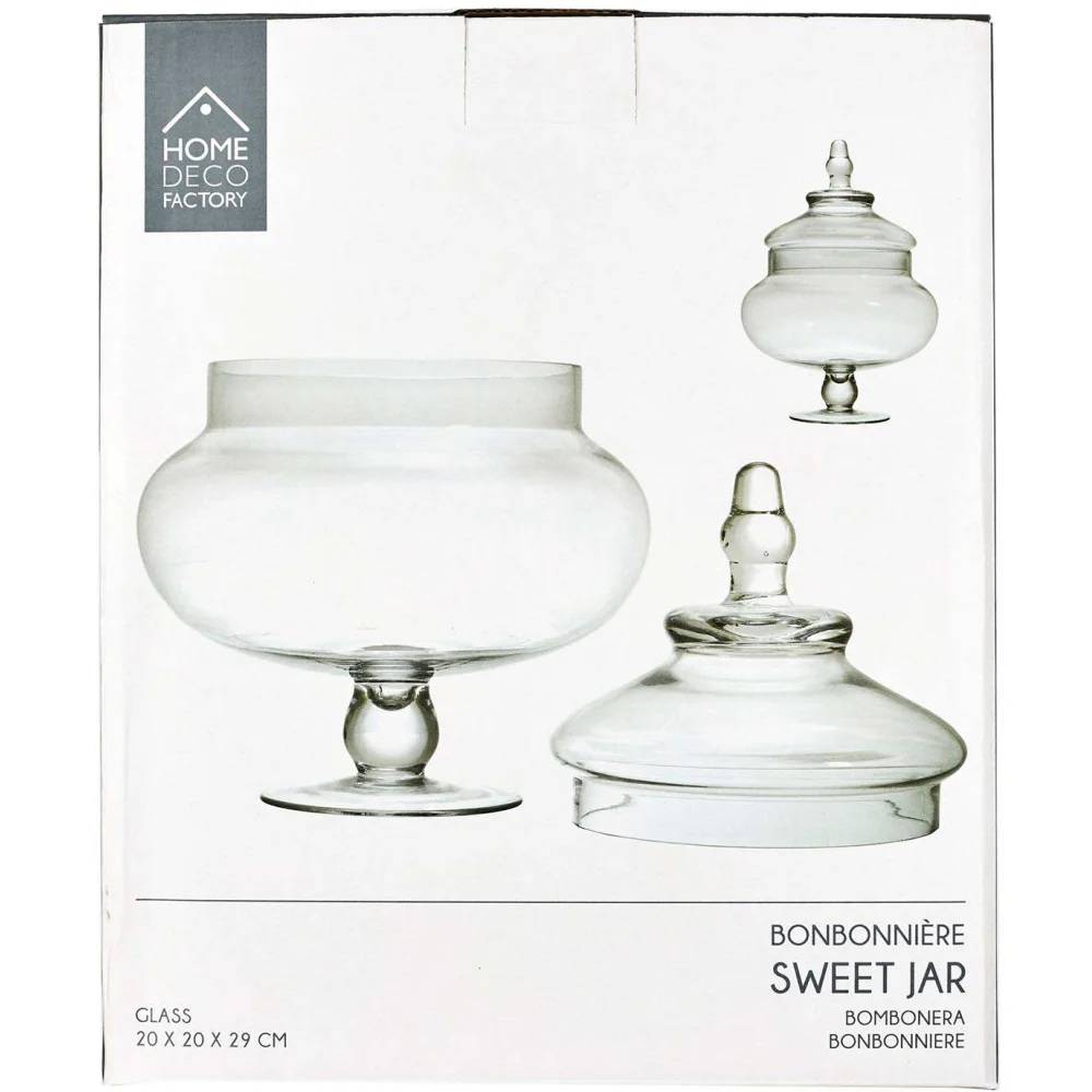 Bonbonnière sur pied verre transparent Ø 20,50 cm H 30 cm – THE HOME DECO FACTORY - Image 3