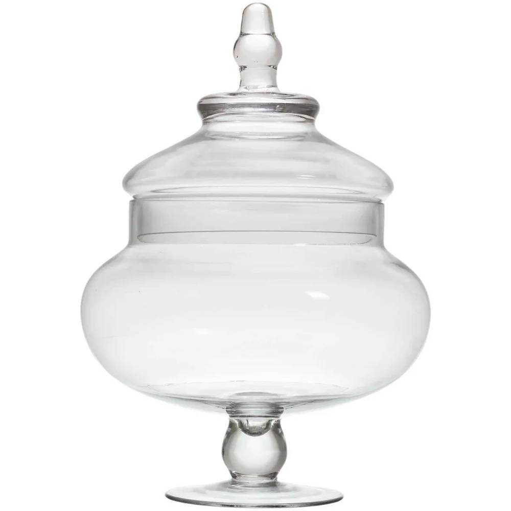 Bonbonnière sur pied verre transparent Ø 20,50 cm H 30 cm – THE HOME DECO FACTORY - Image 4