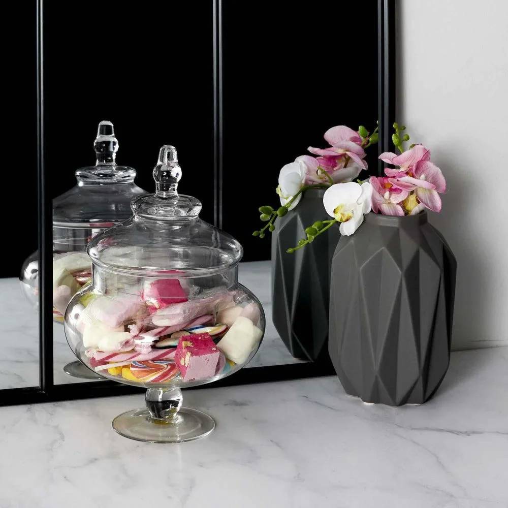 Bonbonnière sur pied verre transparent Ø 20,50 cm H 30 cm – THE HOME DECO FACTORY - Image 6