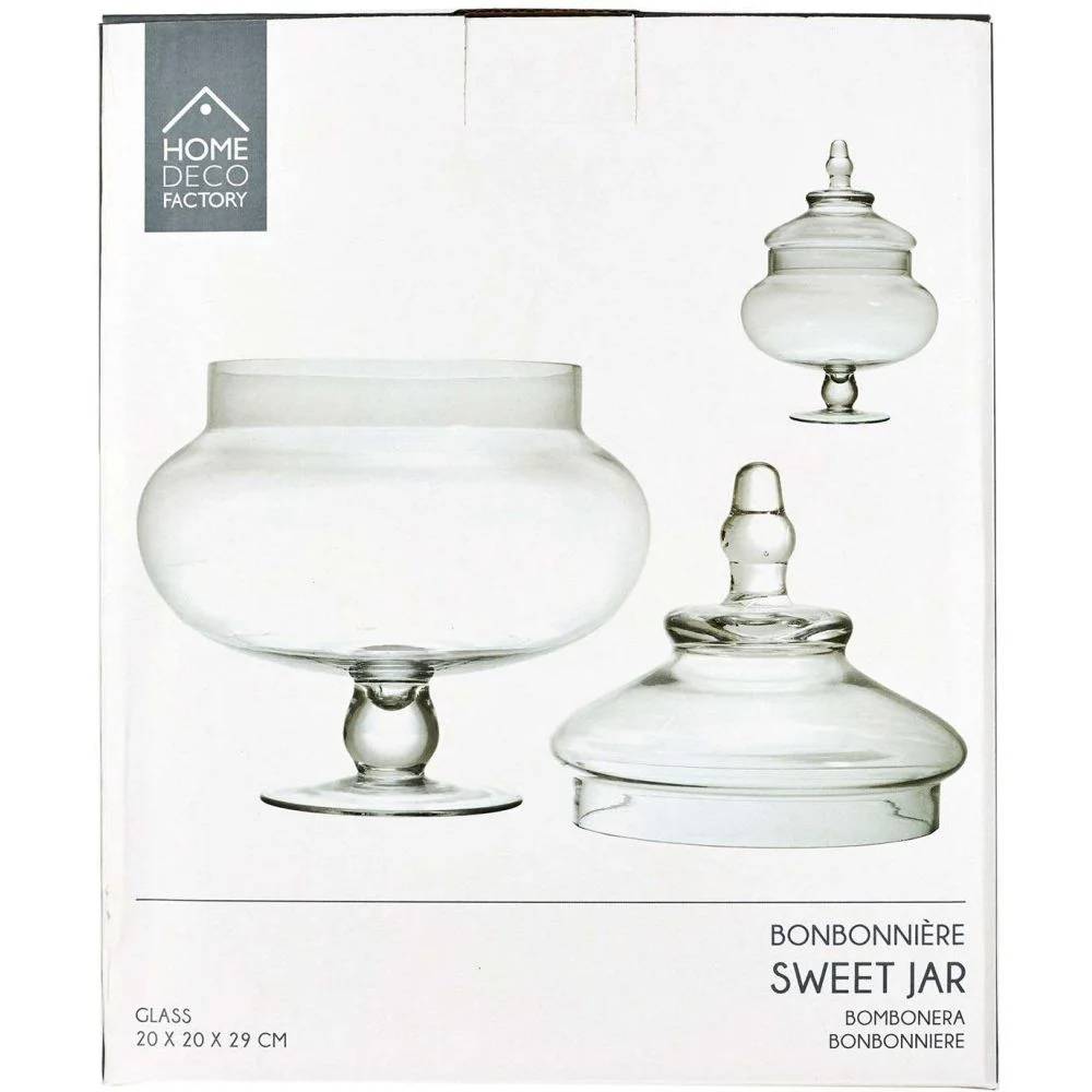 Bonbonnière sur pied verre transparent Ø 20,50 cm H 30 cm – THE HOME DECO FACTORY - Image 8
