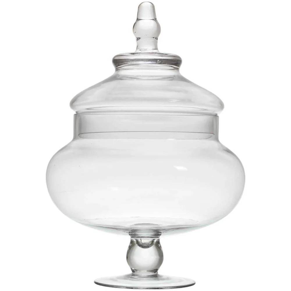 Bonbonnière sur pied verre transparent Ø 20,50 cm H 30 cm – THE HOME DECO FACTORY - Image 7
