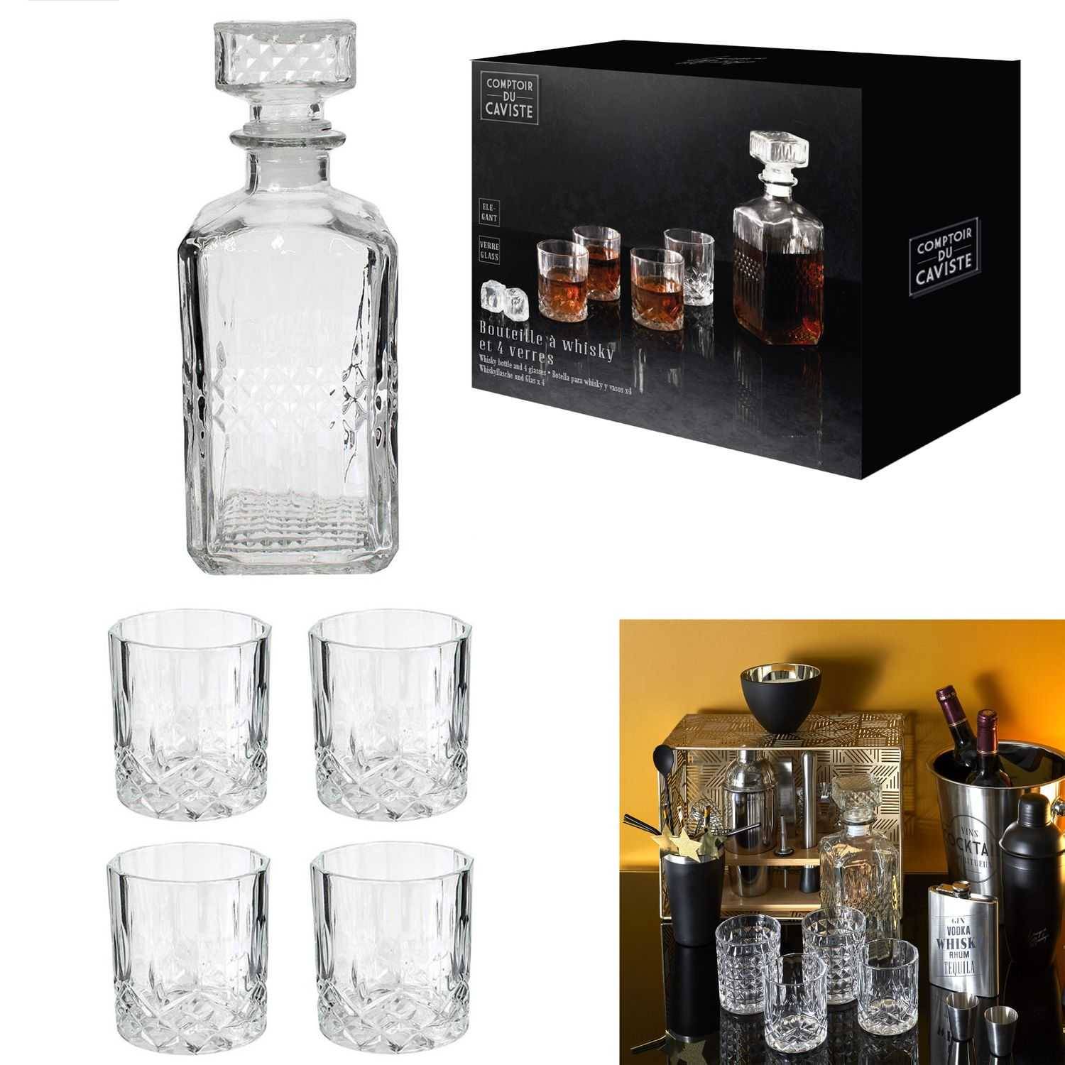 Coffret Whisky Verre Transparent H 18,50 cm L 9,00 cm P 9,00 cm – SAVEUR ET DEGUSTATION