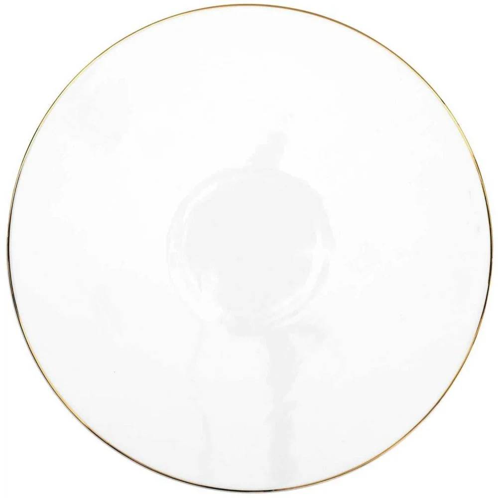 Support À Gâteau Porcelaine Blanc Doré Ø 31 cm H 10 cm - THE HOME DECO FACTORY - Image 3