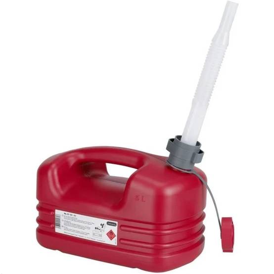 Jerrycan Carburant Plastique Rouge 5 L Bec Flexible - PRESSOL - Image 1