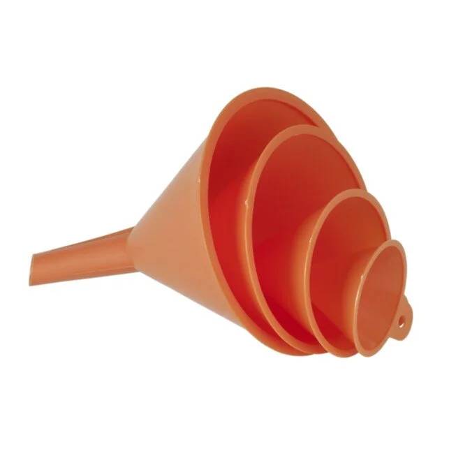Assortiment d'entonnoirs polyéthylène orange Ø 50-120 mm - PRESSOL