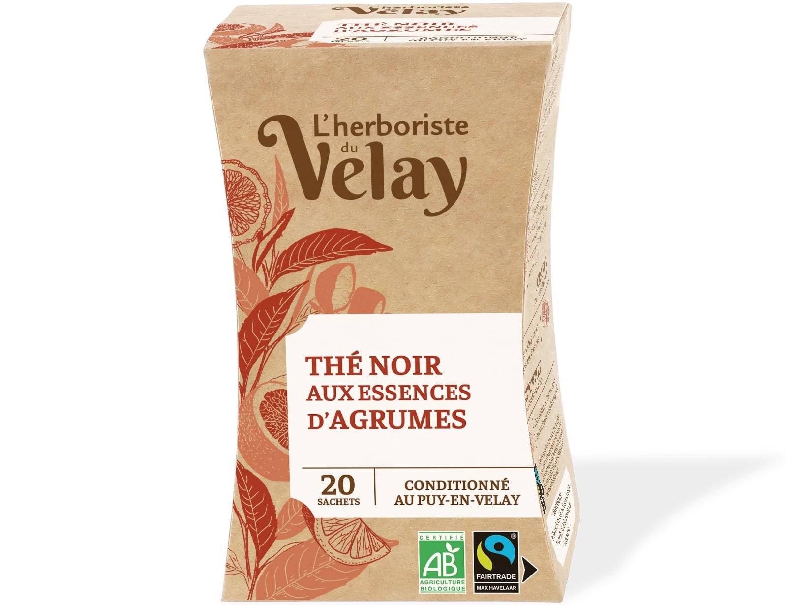 Herboriste du Velay - Thé noir BIO agrumes x20 - L'Herboriste du Velay - Image 1