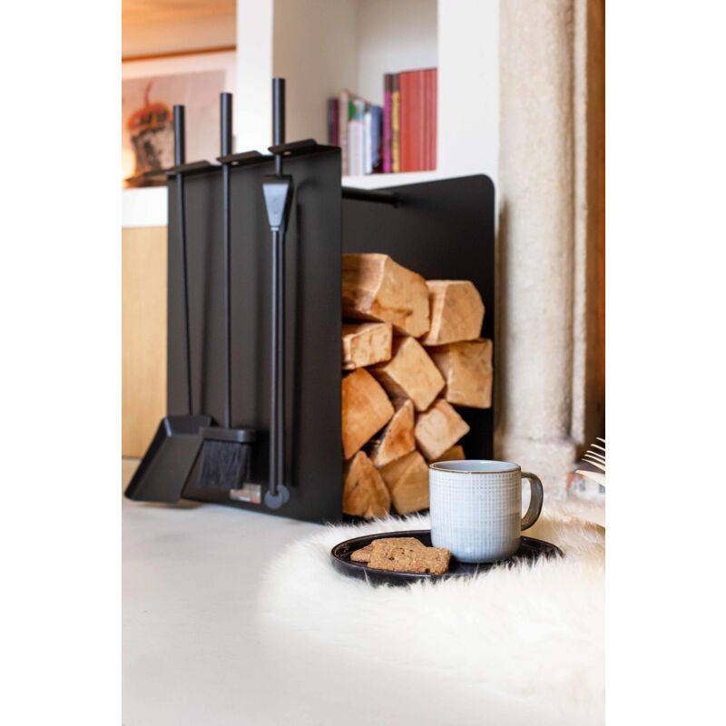 Le Marquier - Serviteur range buche original Noir - Image 3