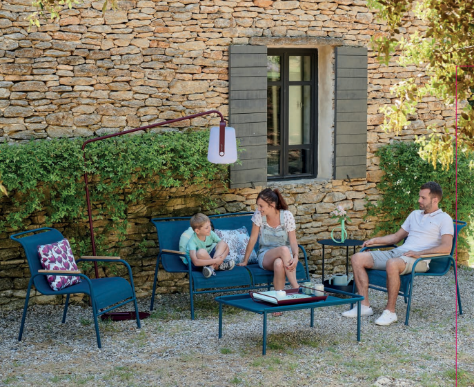 Fermob - Fauteuil de jardin acier bleu acapulco Monceau Lounge Fermob - Image 1