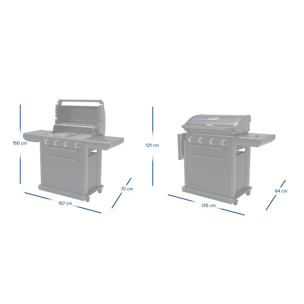 Campingaz - Barbecue à Gaz Premium Acier 4 Brûleur Inox Noir L 157 x P 69 x H 119 cm - CAMPINGAZ - Image 16
