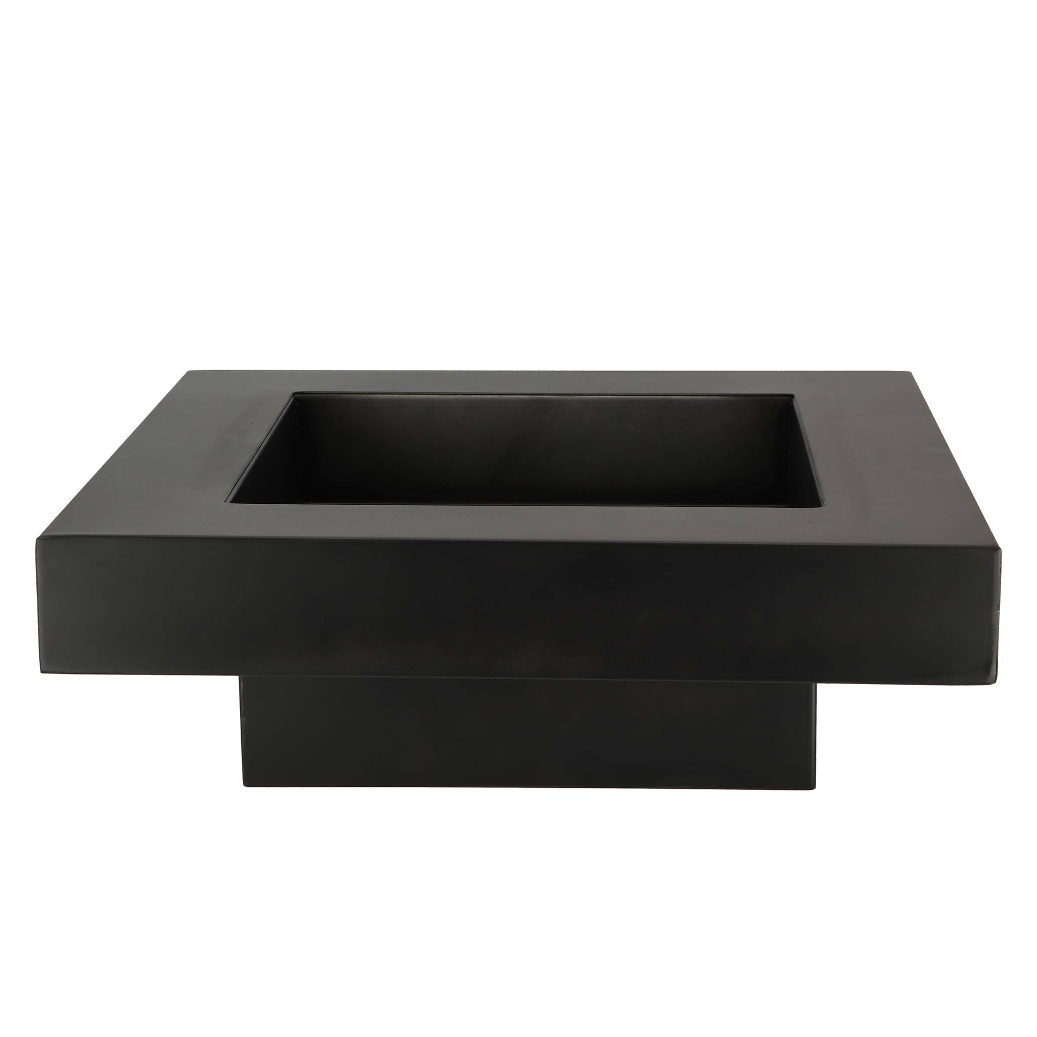 Esschert Design - Brasero à bois carré en acier noir - L.57 x l.57 x H.19.2 cm