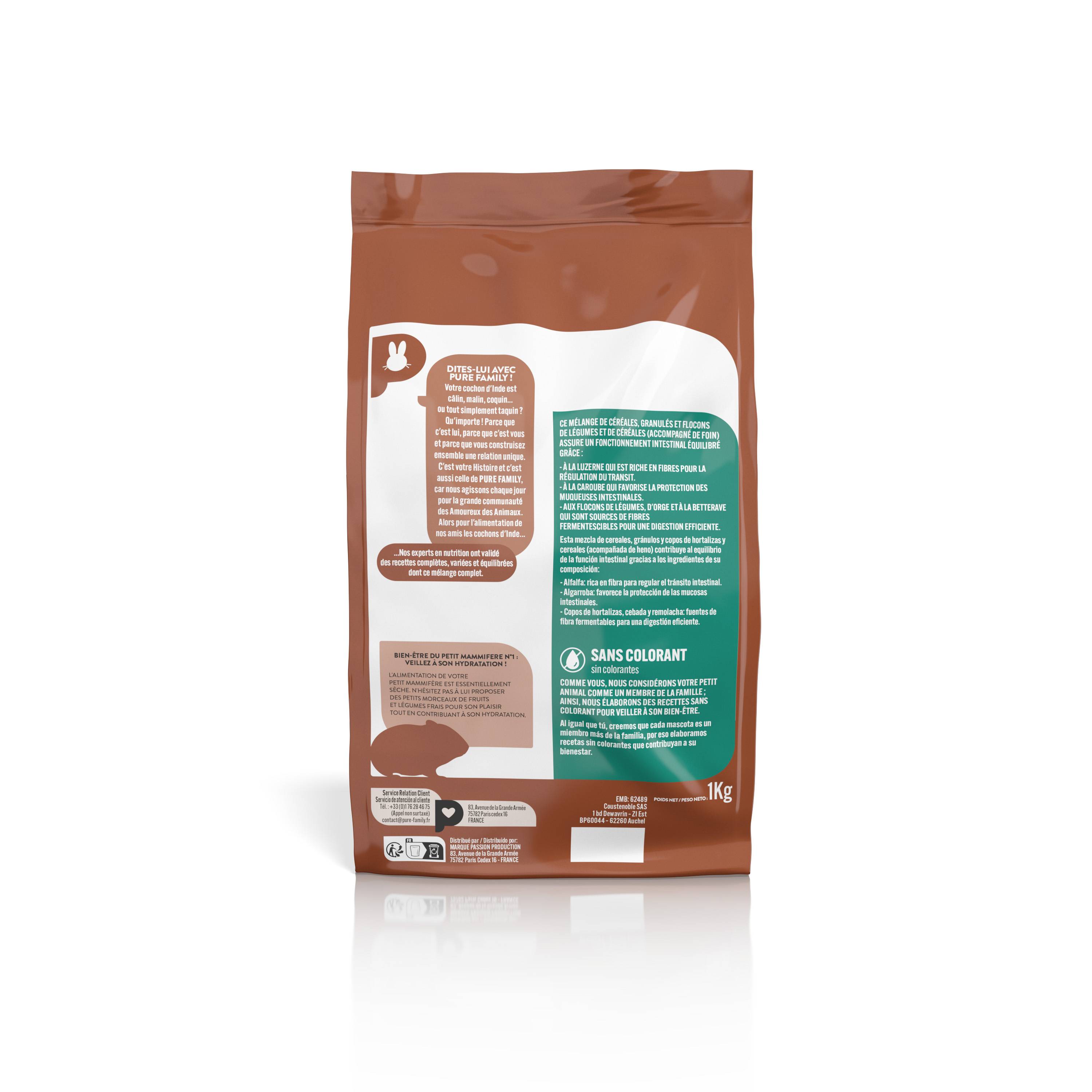 Pure Family - Mélange complet Cochon d’Inde 1 kg - Pure Family - Image 3