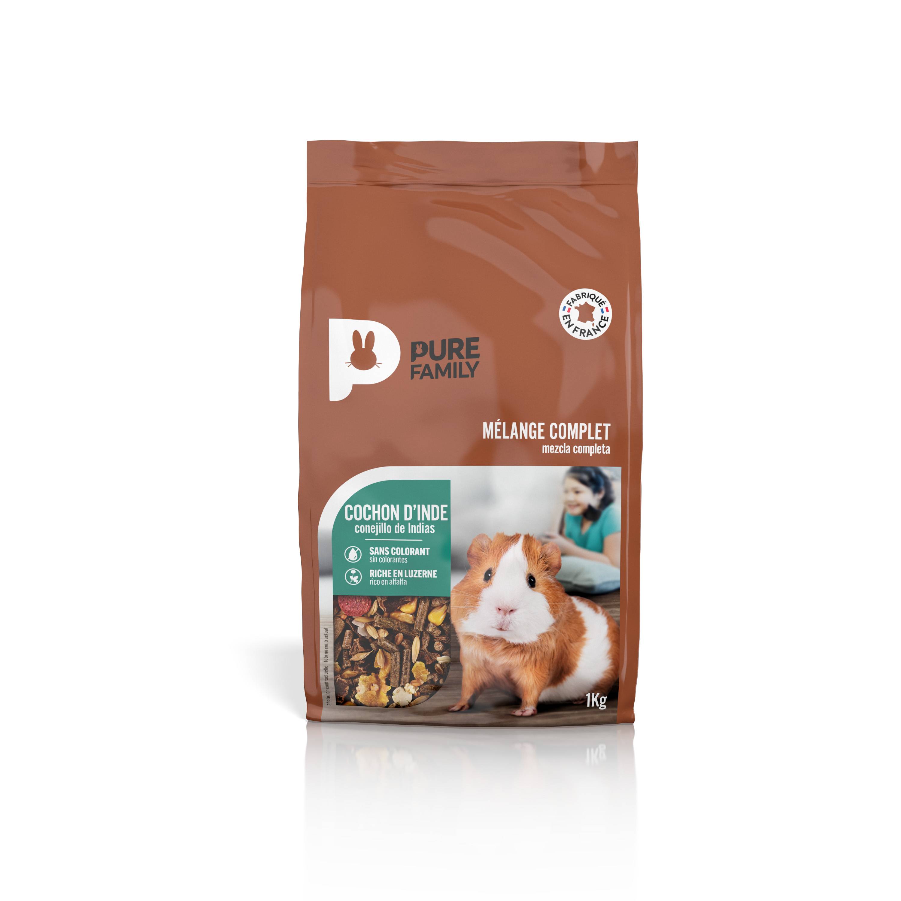 Pure Family - Mélange complet Cochon d’Inde 1 kg - Pure Family - Image 2